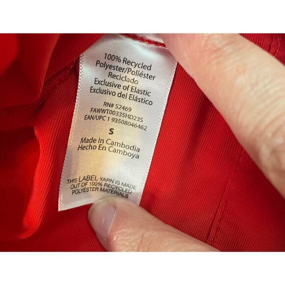 Free Assembly Red Top Square Neck Size Small Blouse Peasant Puff Sleeve - Picture 5 of 6